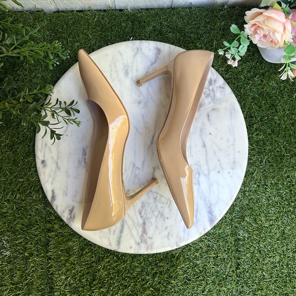 Stuart Weitzman Adobe (Nude) Patent Leather Pumps heels 3” 7.5 US gently used - Picture 9 of 16